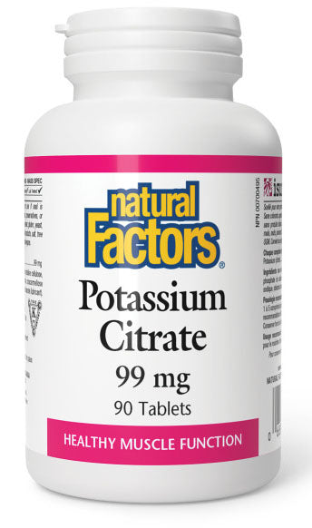 Natural Factors Potassium Citrate 99 mg, 90 Tablets