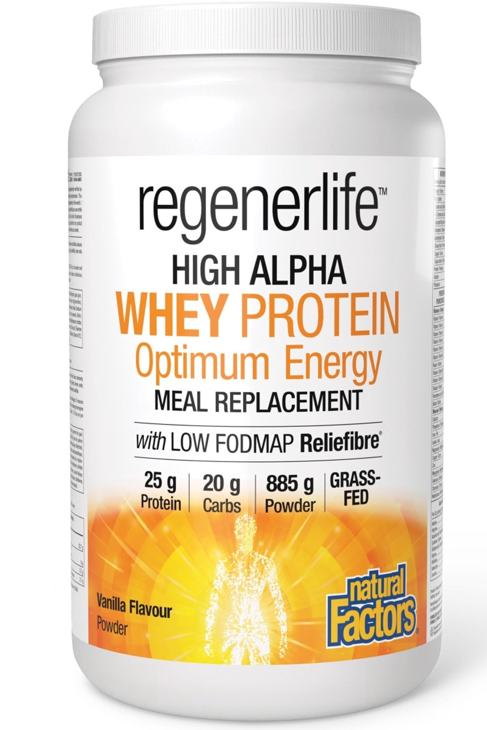 Natural Factors Regenerlife High Alpha Whey Protein Meal Replacement French Vanilla, 885 grams