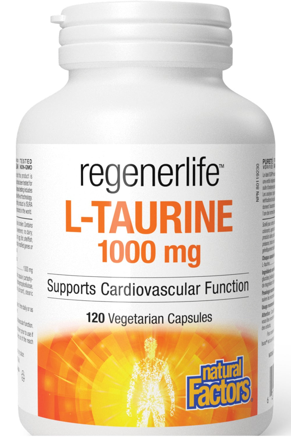 Natural Factors Regenerlife L-Taurine 1000 mg 120 Vegetarian Capsules
