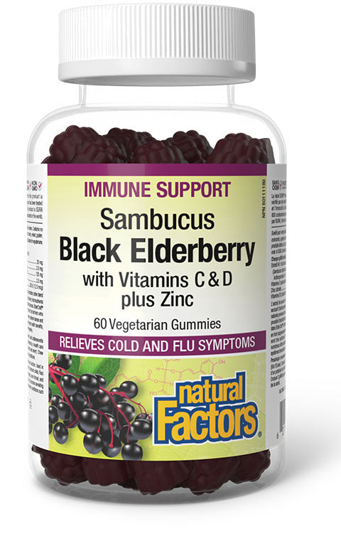 Natural Factors Sambucus Black Elderberry 60 gummies
