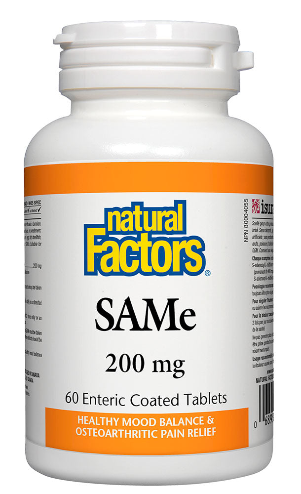 Natural Factors SAMe 200 mg- 60 Tablets