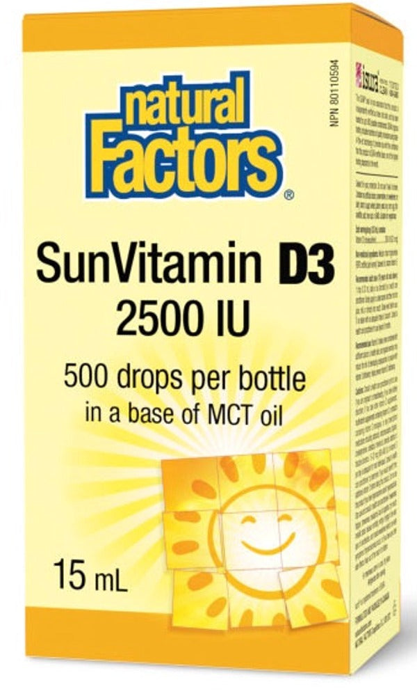 Natural Factors SunVitamin D3 2500 IU, 15 ml