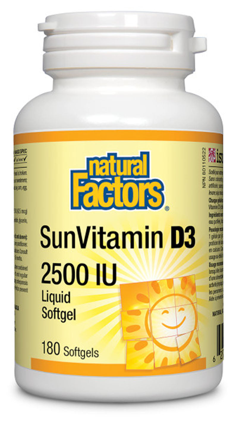 Natural Factors SunVitamin D3 2500 IU 180 Softgels