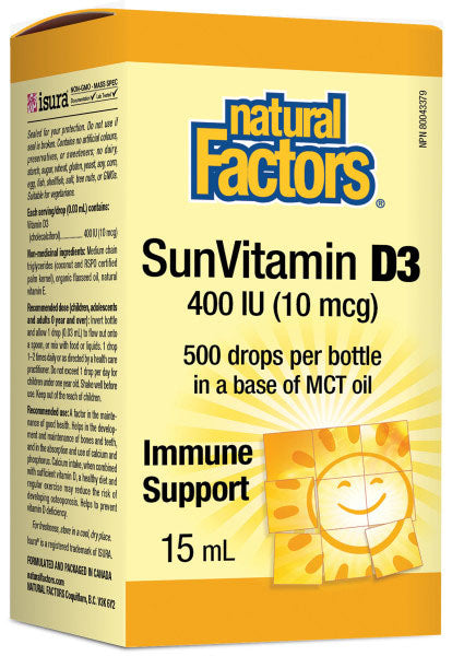 Natural Factors SunVitamin D3 400 IU, 15 ml