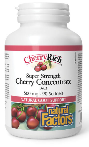 Natural Factors Super Strength Cherry Concentrate 500 mg, 90 Softgels
