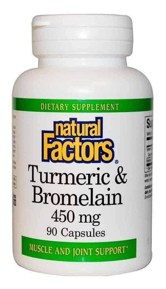 Natural Factors Turmeric & Bromelain 90 Capsules