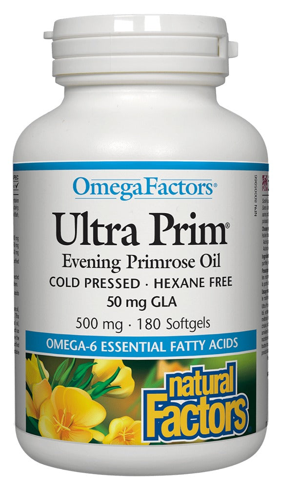 Natural Factors Ultra Prim Evening Primrose Oil 500 mg, 180 Softgels