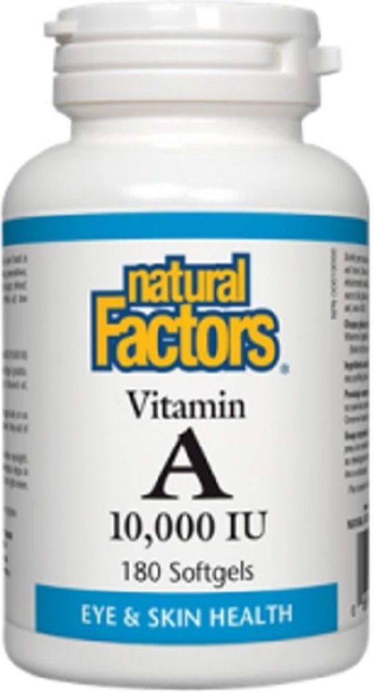 Natural Factors Vitamin A 10,000iug, 180 Softgels