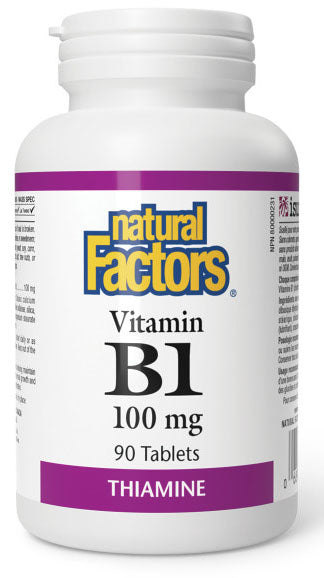 Natural Factors Vitamin B1 100 mg, 90 Tablets