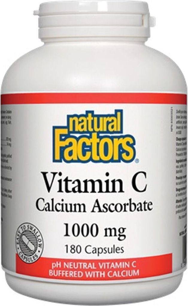 Natural Factors Vitamin C Calcium Ascorbate 1000 mg, 180 Capsules