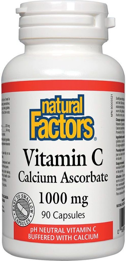 Natural Factors Vitamin C Calcium Ascorbate 1000 mg, 90 Capsules