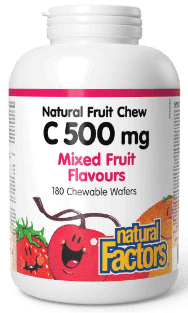 Natural Factors Vitamin C Mixed Fruit 500 mg, 180 chews