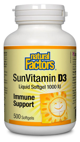 Natural Factors Vitamin D 1000 IU, 500 Softgels