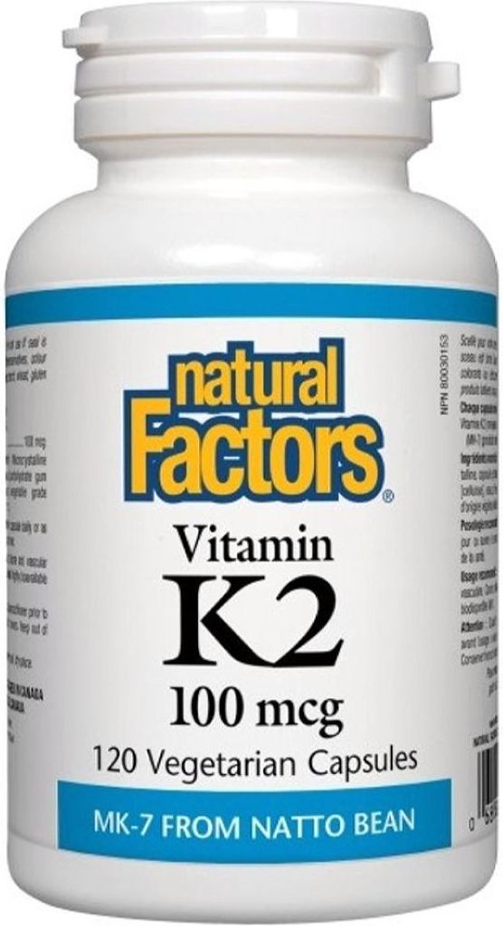 Natural Factors Vitamin K2 100 mcg, 120 Vegetarian Capsules