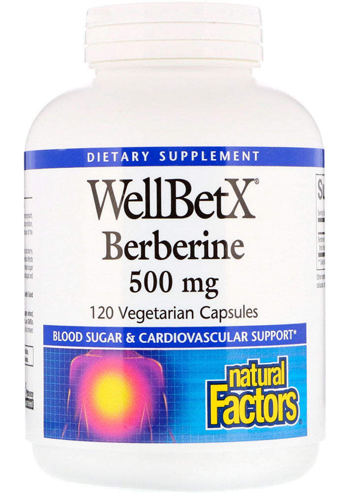 Natural Factors WellBetX Berberine 500 mg, 120 Vegetarian Capsules