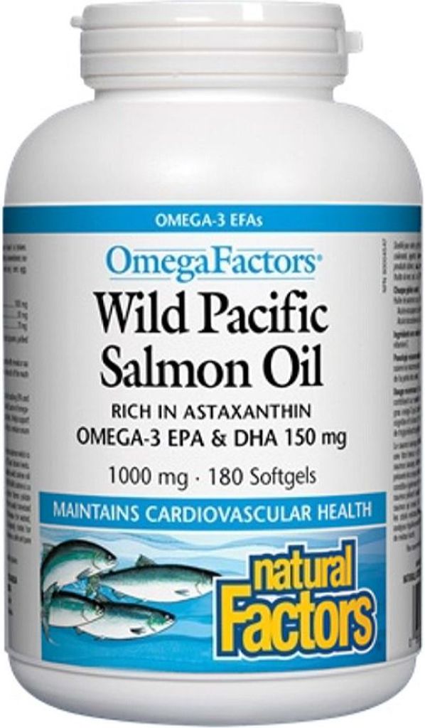 Natural Factors Wild Pacific Salmon Oil 1000 mg, 180 Capsules