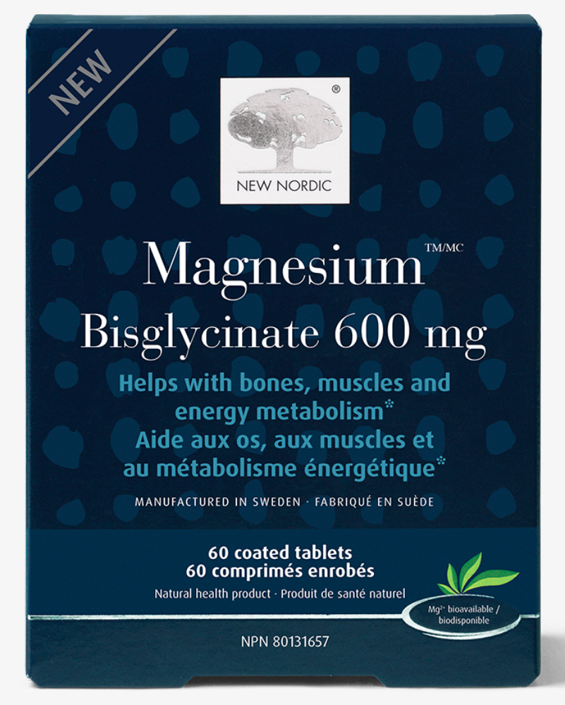 New Nordic Magnesium Bisglycinate 600 mg, 60 Coated Tablets