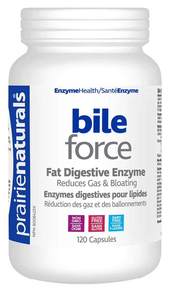 Prairie Naturals Bile-Force Fat Digestive Enzymes, 120 Capsules