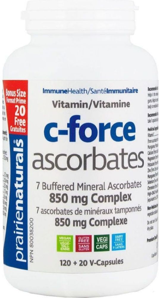 Prairie Naturals C-Force Ascorbates, 140 Capsules (Bonus Pack)