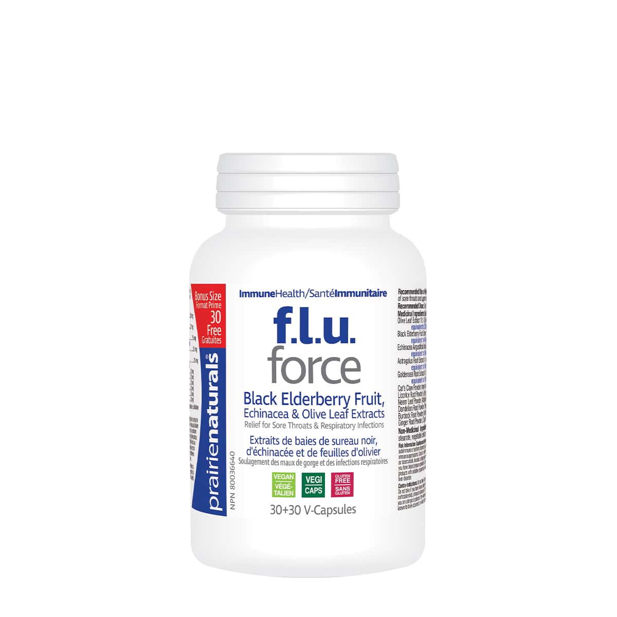 Prairie Naturals FLU Force, 60 Capsules (Bonus Pack)