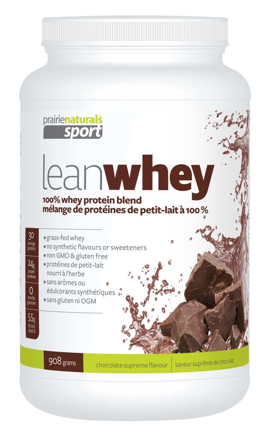 Prairie Naturals Lean Whey Protein Powder, Chocolate Supreme, 908 g