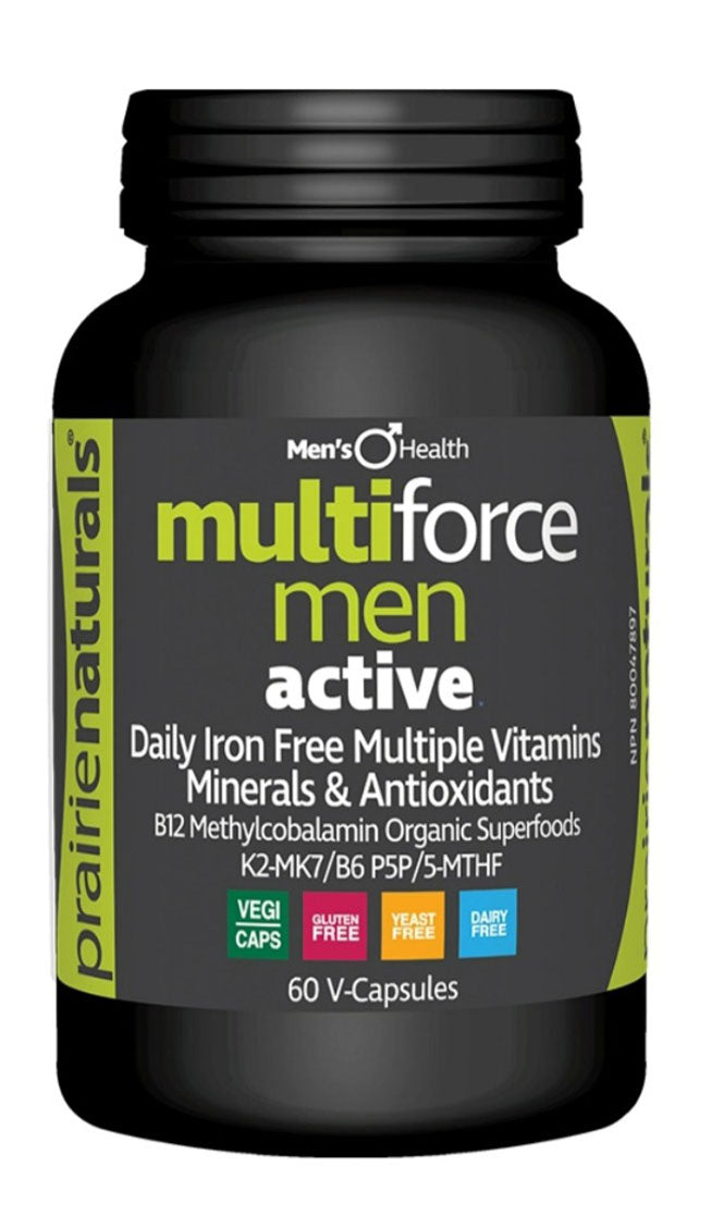 Prairie Naturals MultiForce Men Active, 60 Vegetable Capsules