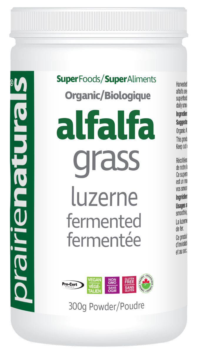 Prairie Naturals Organic Fermented Alfalfa Grass Powder, 300 g