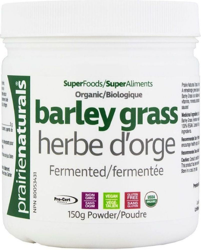 Prairie Naturals Organic Fermented Barley Grass Powder, 150 g