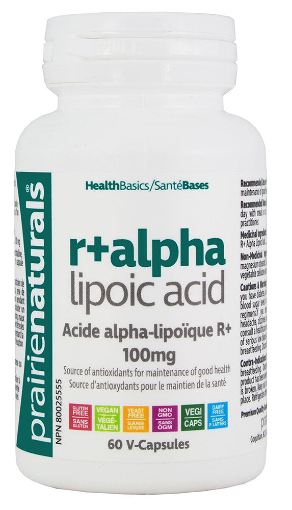 Prairie Naturals R+ Alpha Lipoic Acid 100 mg, 60 Vegetable Capsules