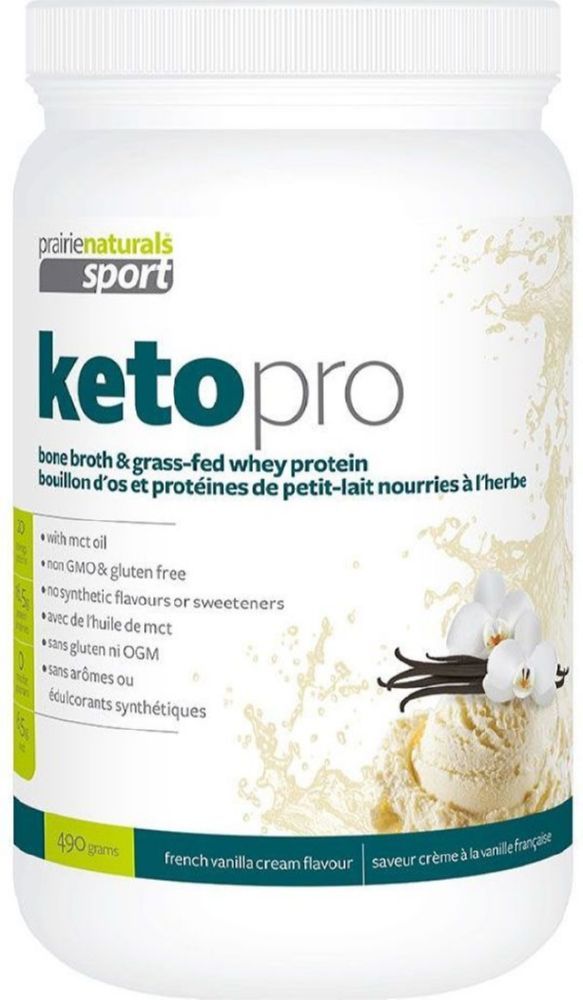 Prairie Naturals Sport KetoPro Bone Broth Protein, Vanilla, 490 g