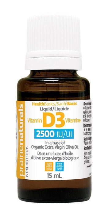 Prairie Naturals Vitamin D3 Drops 2500 IU, 15 mL