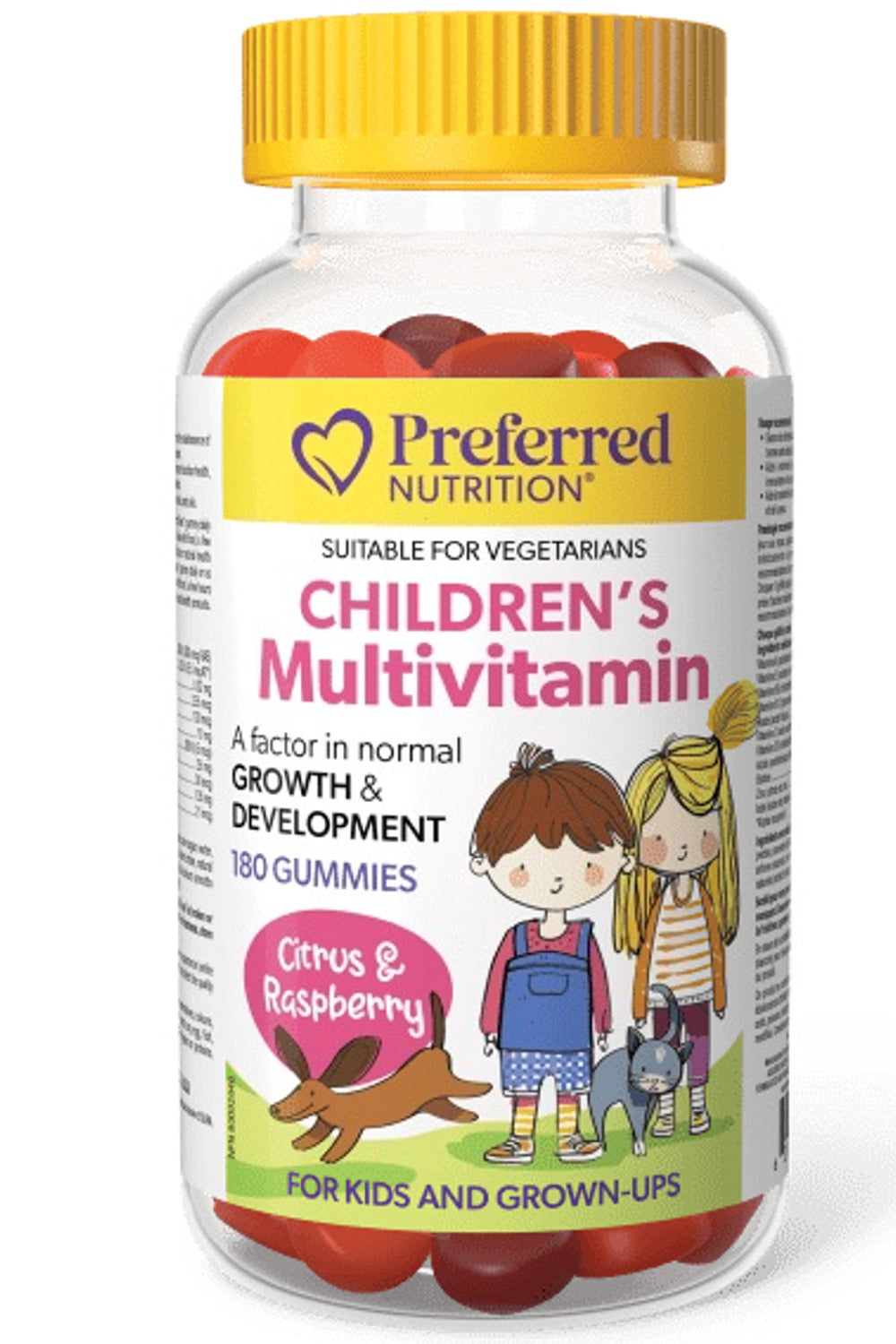Preferred Nutrition Children’s Multivitamin Gummies, Citrus & Raspberry, 180 Gummies