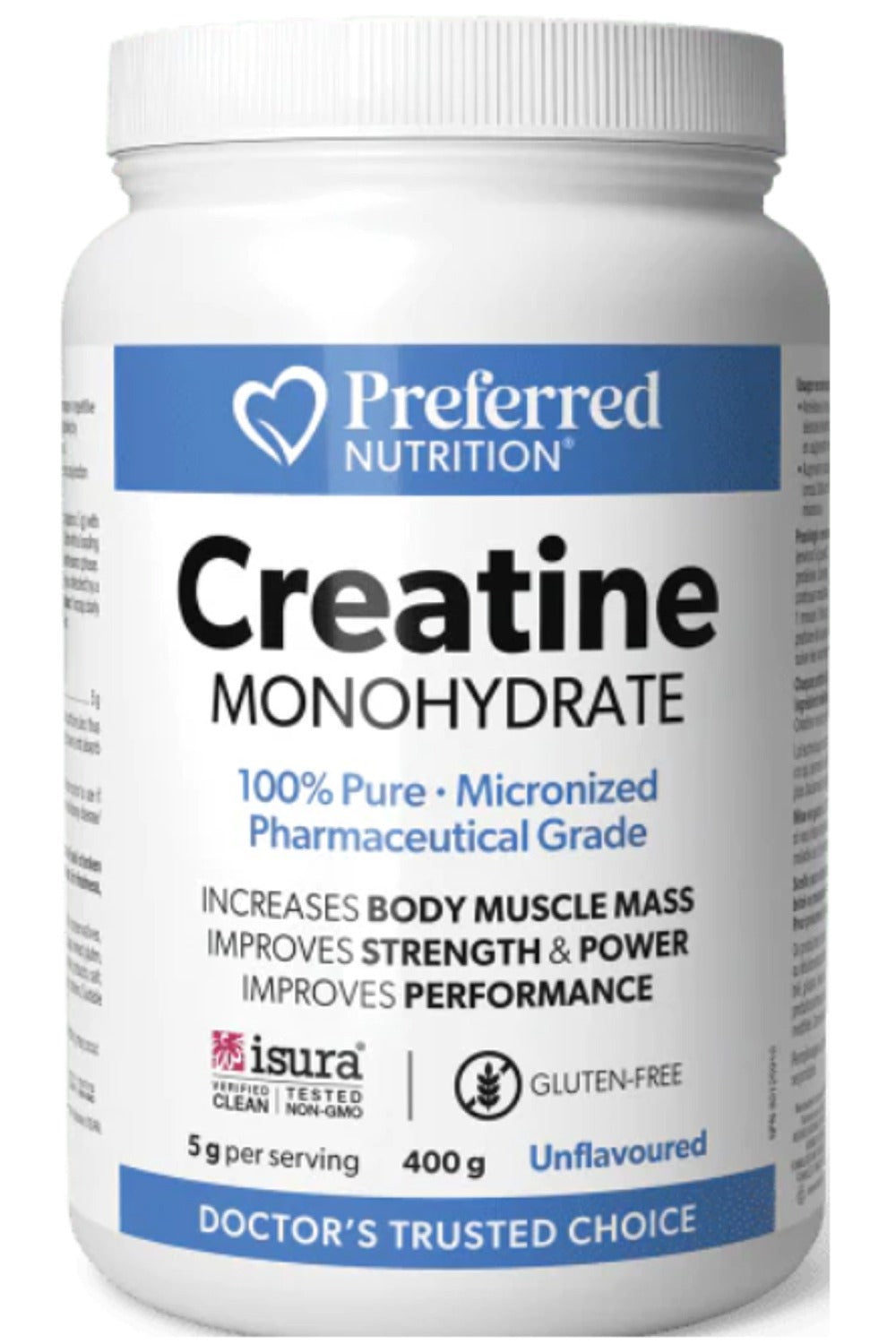 Preferred Nutrition Creatine Powder, Unflavoured, 400 g