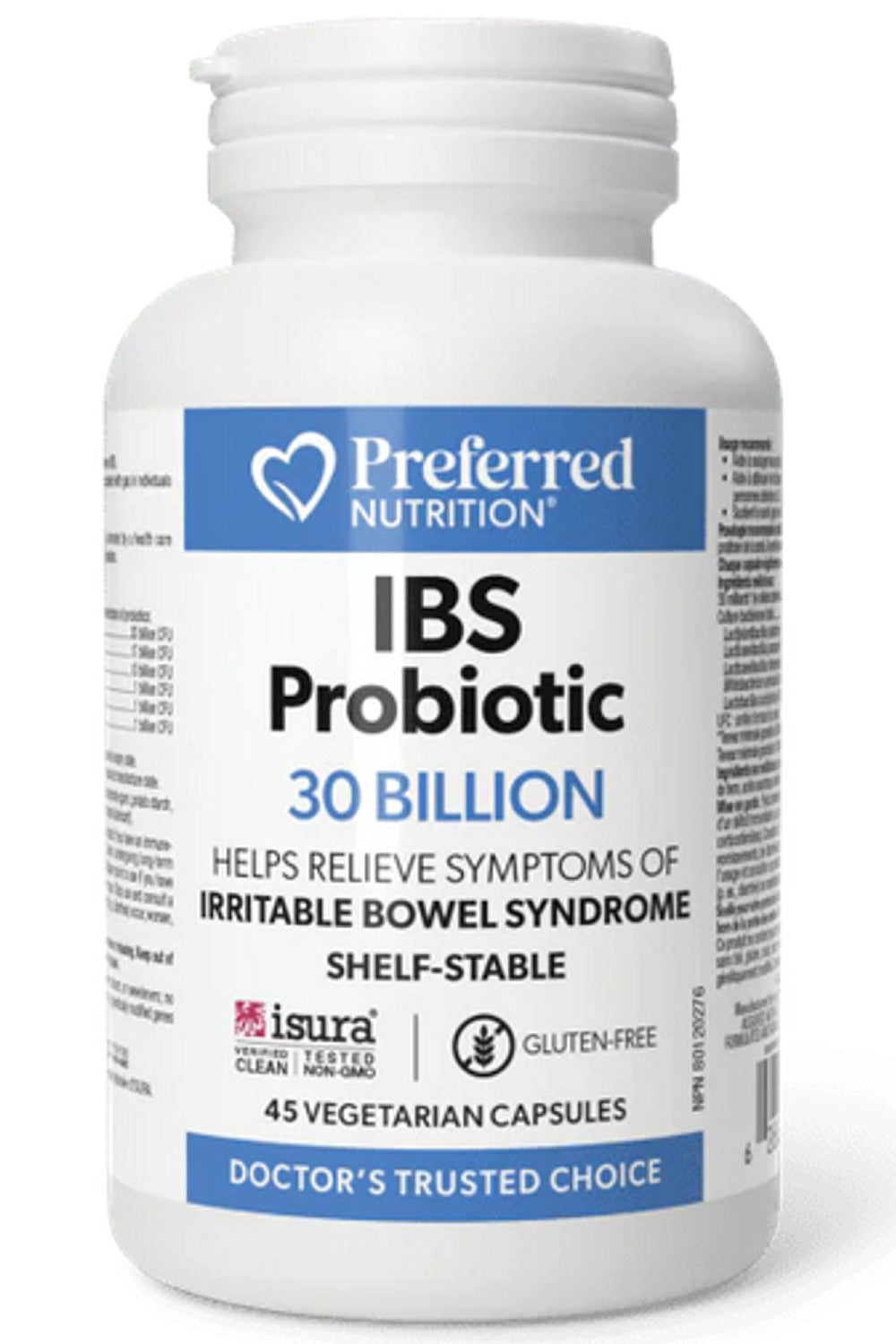 Preferred Nutrition IBS Probiotic, 30 Billion, 45 Vegetarian Capsules