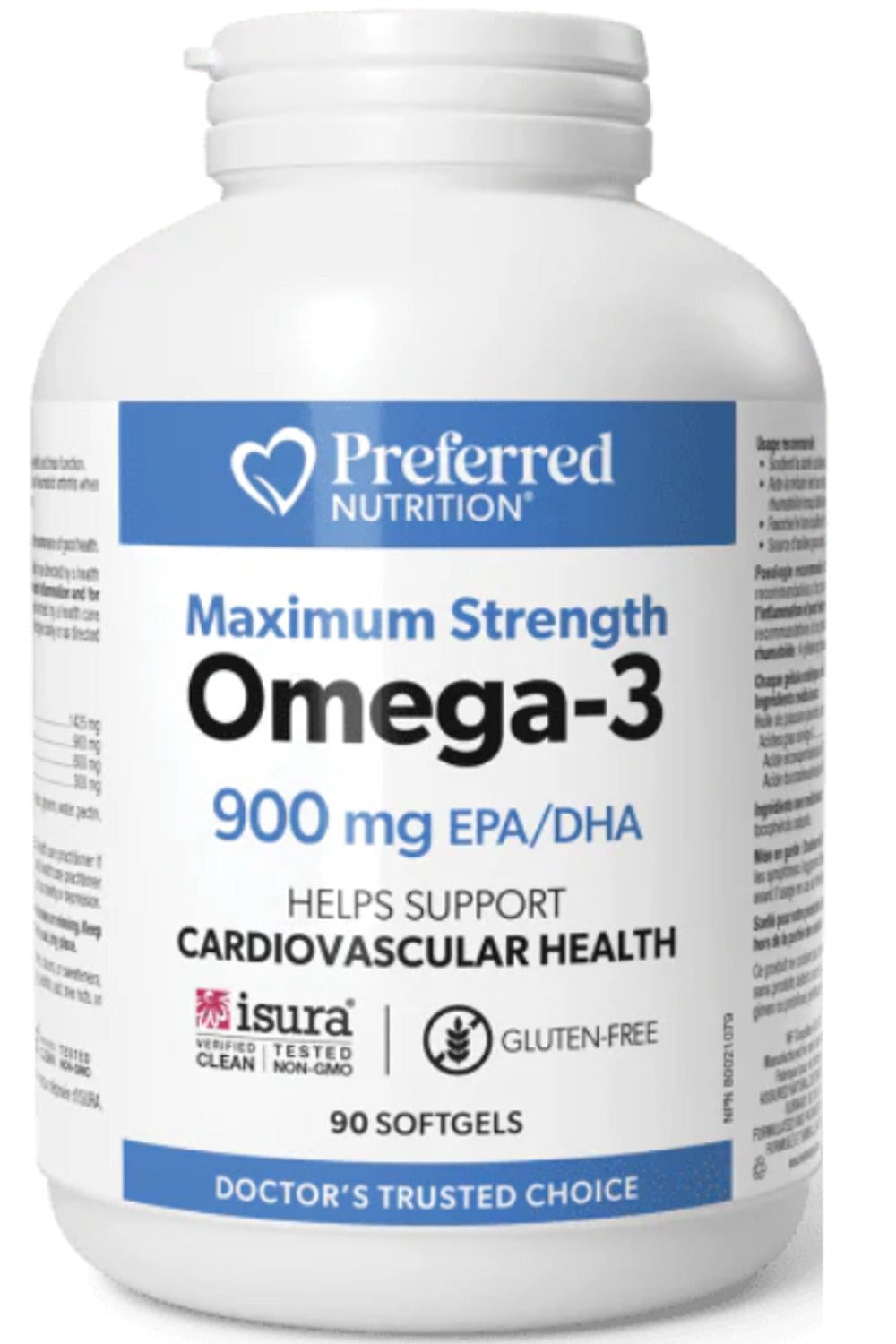 Preferred Nutrition Omega-3 Maximum Strength, 900 mg EPA/DHA, 90 Enteric-Coated Softgels