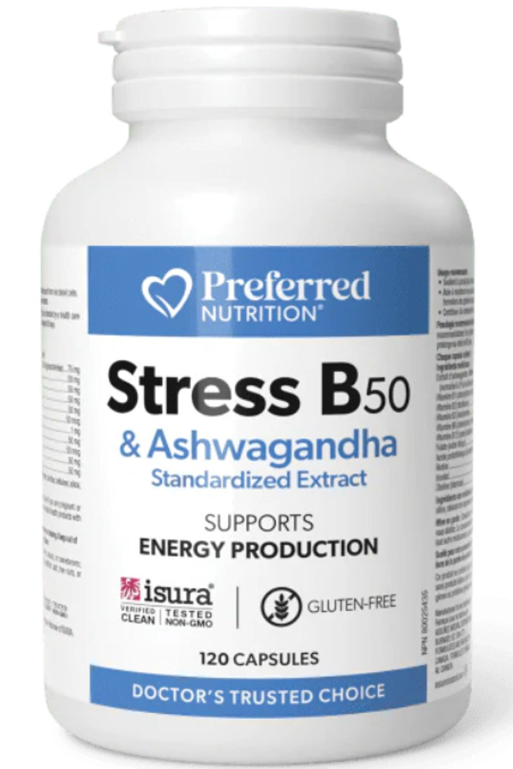 Preferred Nutrition Stress B50 Ashwagandha, 120 Vegetarian Capsules
