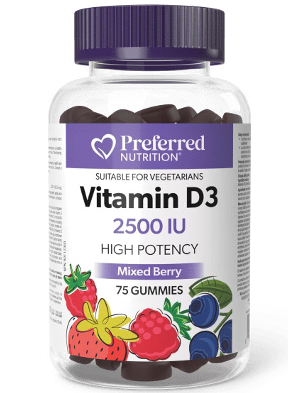 Preferred Nutrition Vitamin D3, 2500 IU, 75 Gummies
