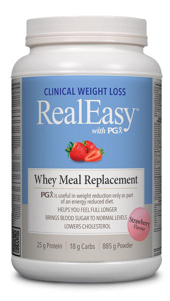 REALEASY with PGX Whey Meal Replacement Strawberry, 885 gr