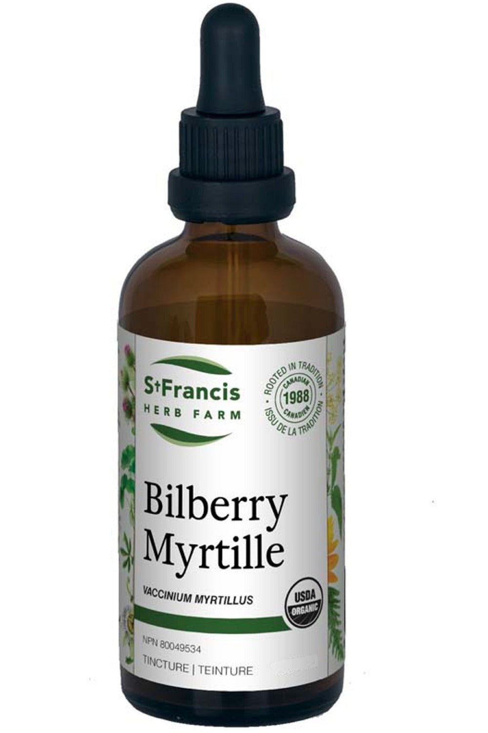 St Francis Herb Farm Bilberry Leaf & Berry Tincture mL