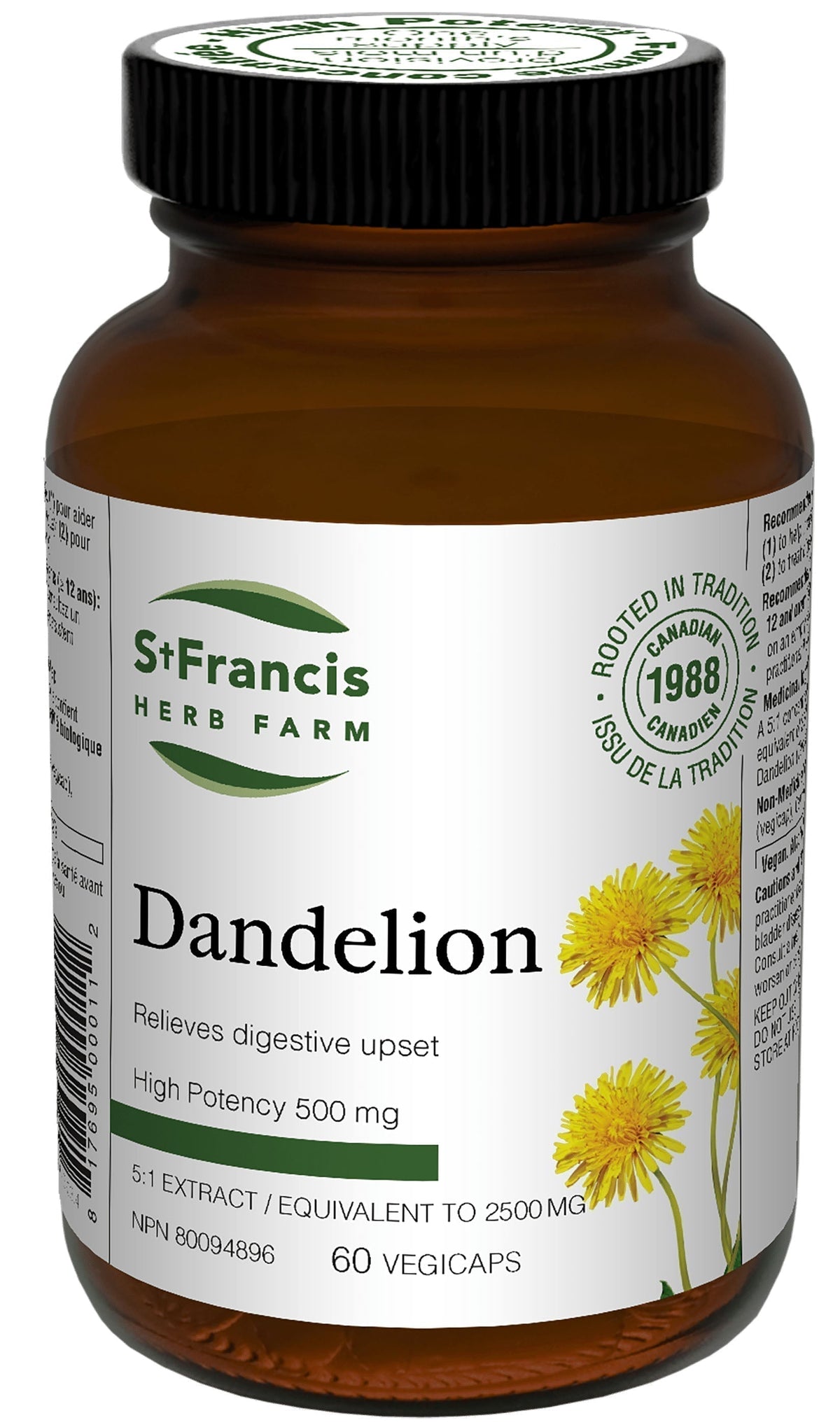St Francis Herb Farm Dandelion 60 Vegetable Capsules