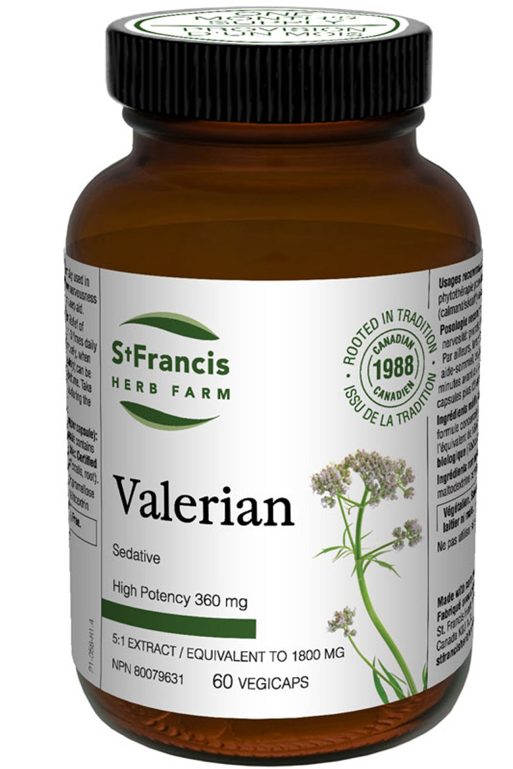 St Francis Herb Farm Valerian 360 mg 60 Vegetable Capsules