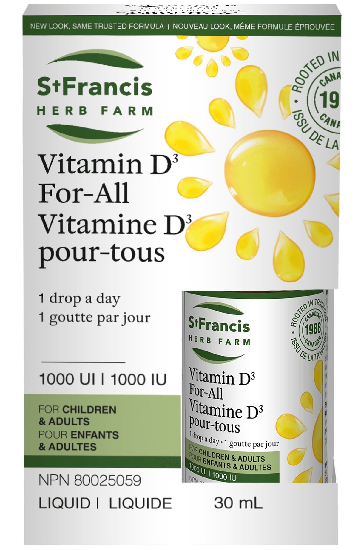 St Francis Herb Farm Vitamin D3 For-All 1000 IU Drops 30 mL