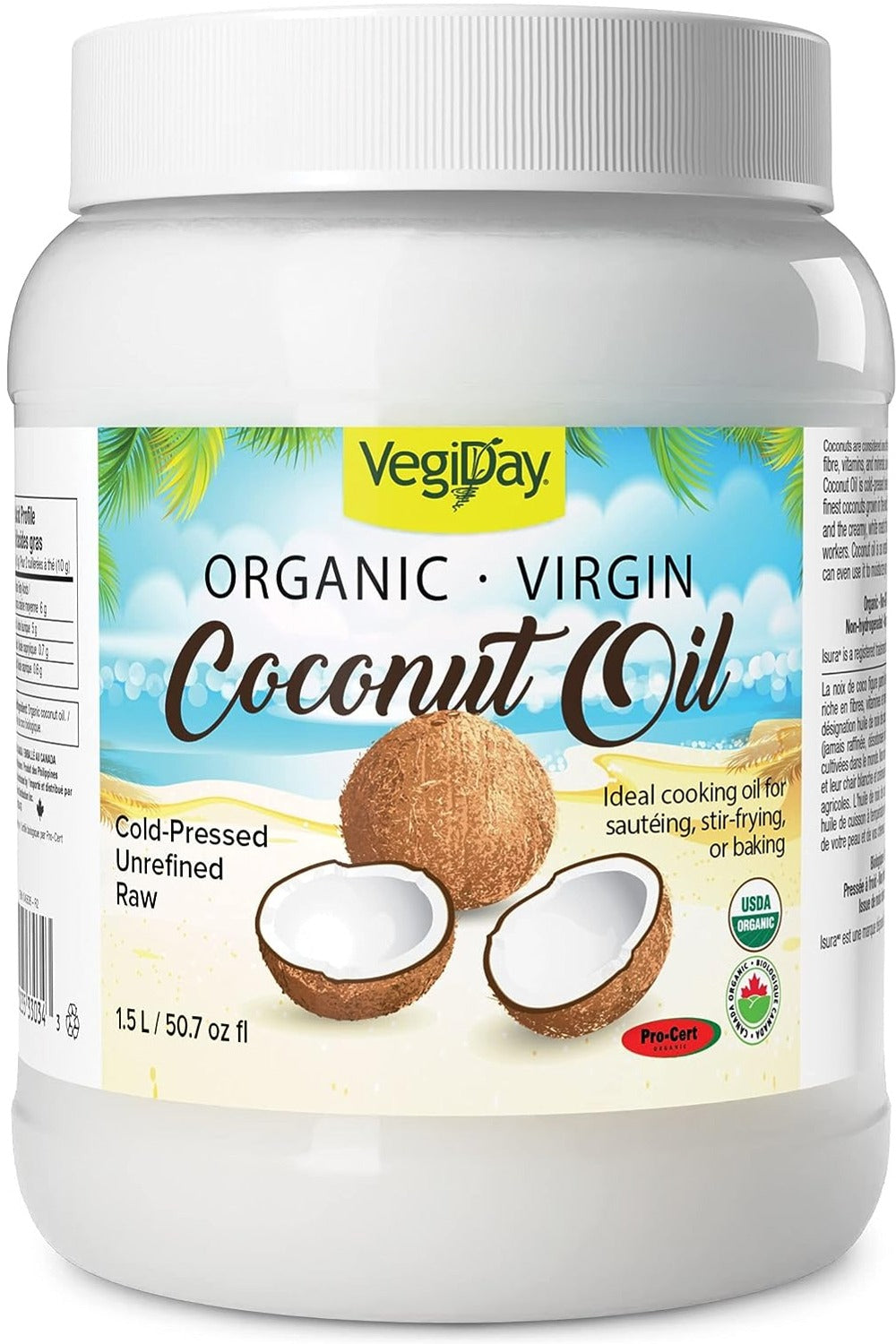 VegiDay Organic Virgin Coconut Oil 1.5 L