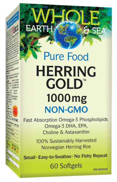 WHOLE EARTH & SEA Herring Gold Omega 3 1000 mg, 60 Softgels