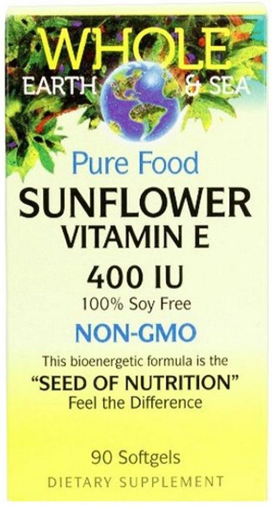 WHOLE EARTH & SEA Sunflower Vitamin E 400 IU, 90 Softgels