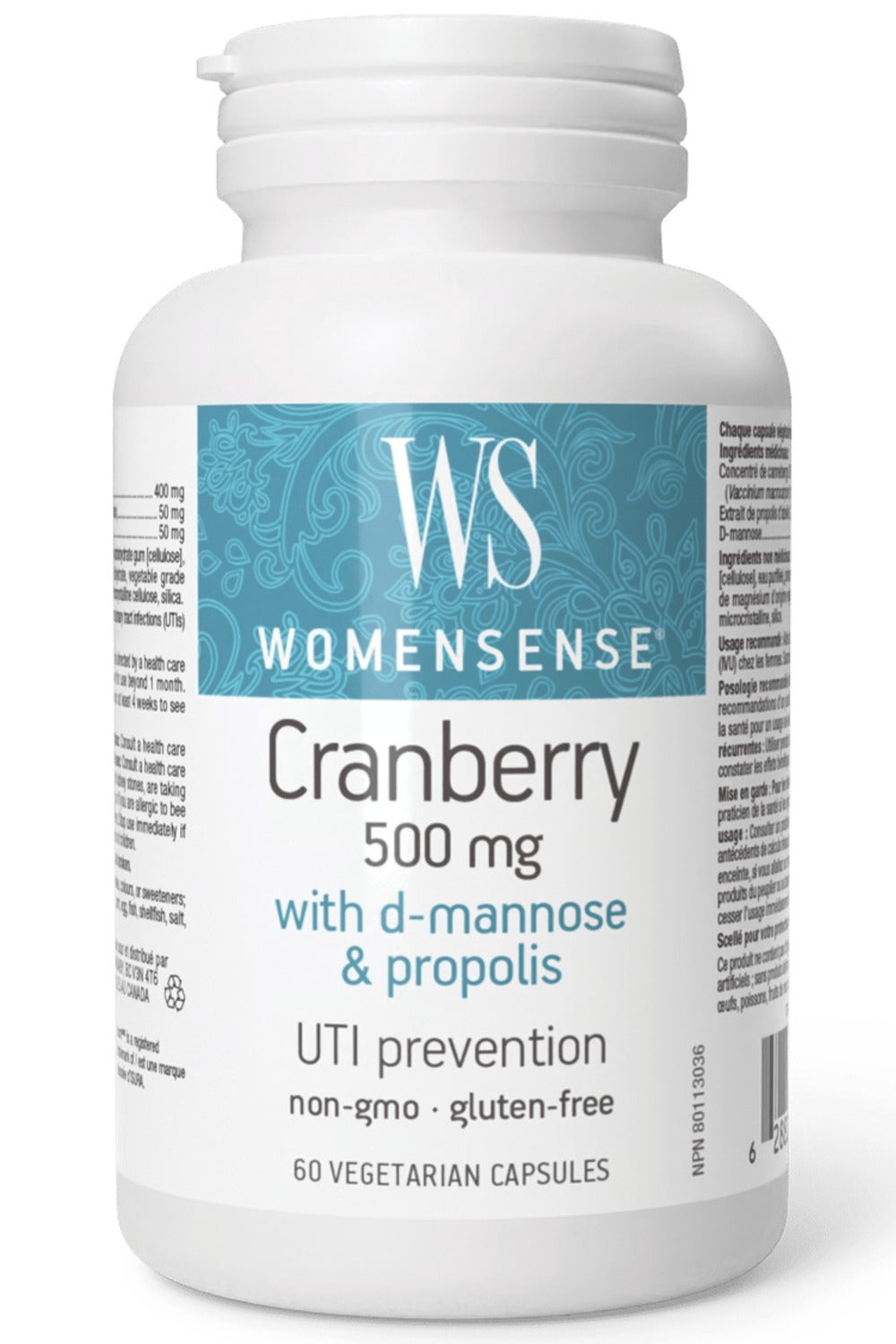 WomenSense Cranberry, 500 mg, 60 Vegetarian Capsules