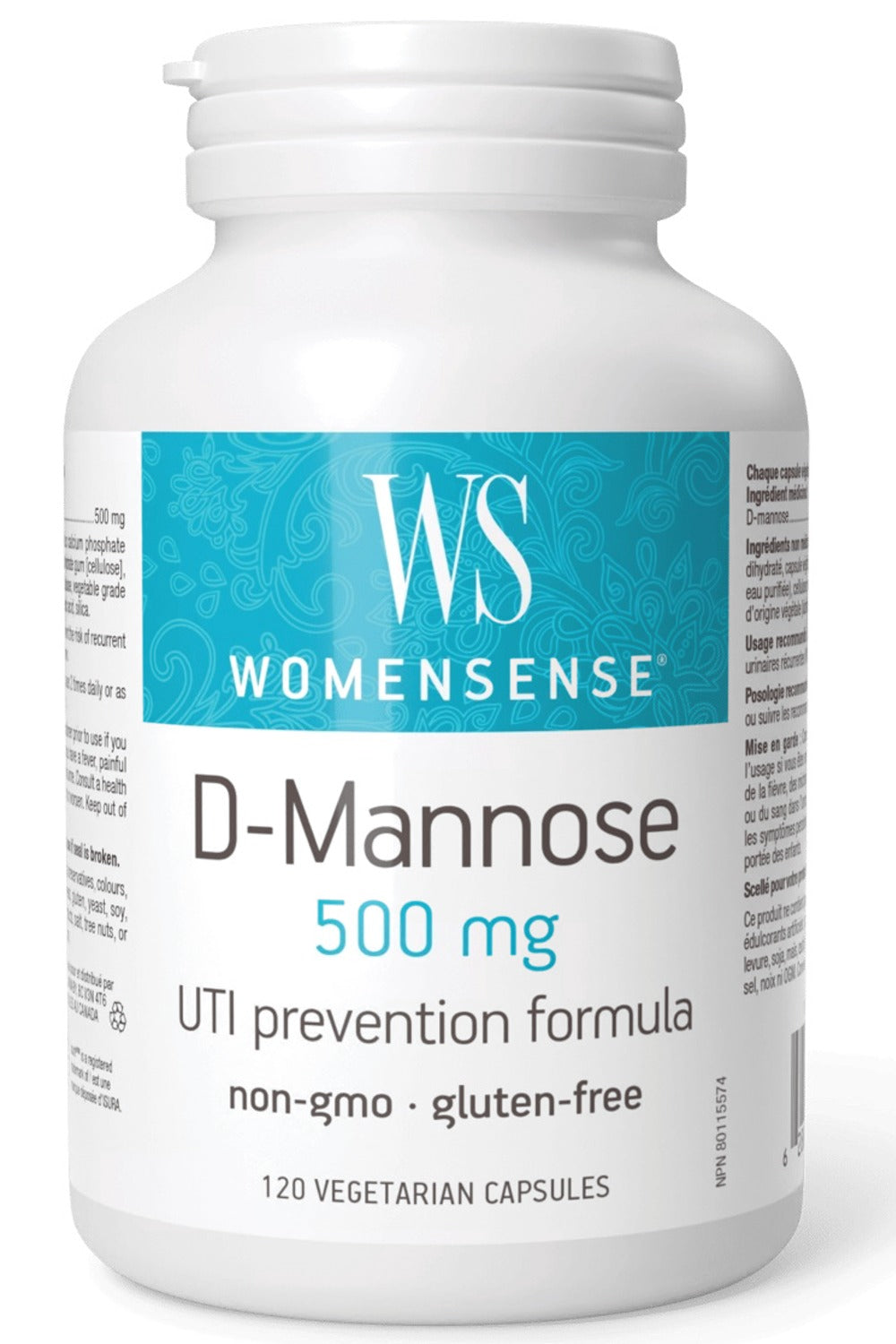 WomenSense D-Mannose, 500 mg, 120 Vegetarian Capsules