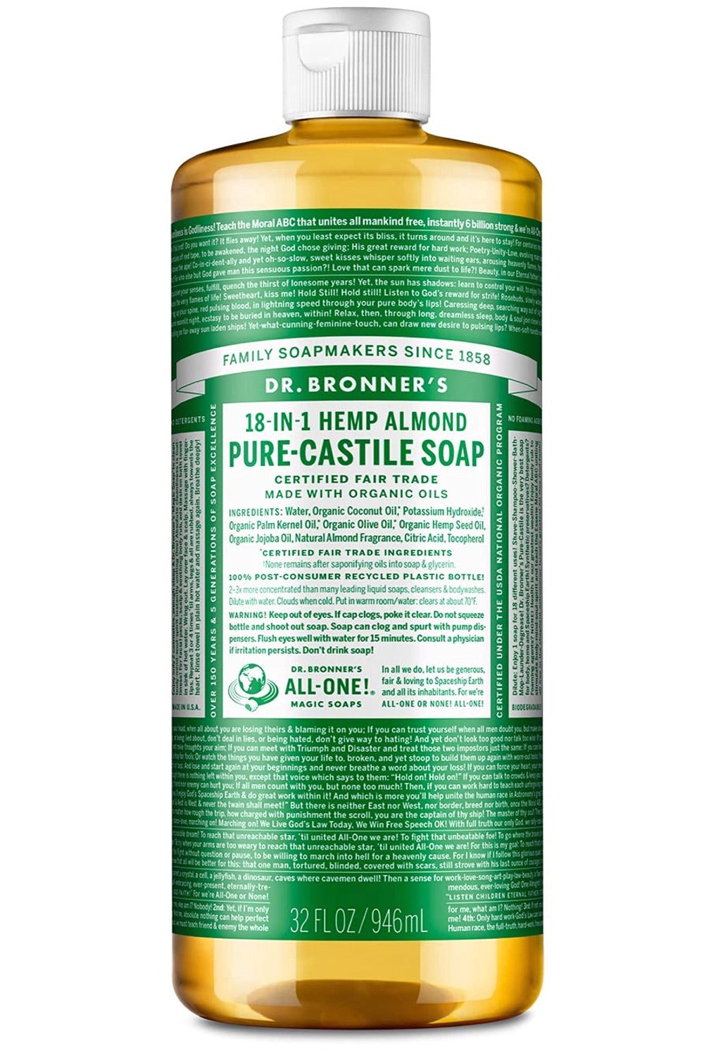 DR BRONNER'S Pure Castile Soap (Almond - 946 ml)