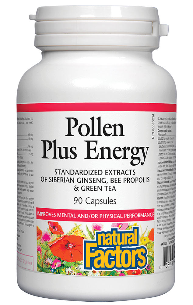 NATURAL FACTORS Pollen Plus Energy (90 caps)
