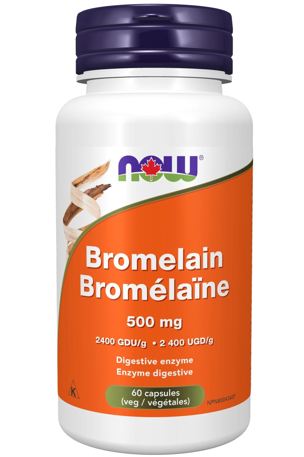 NOW Bromelain (500 mg 2400 GDU/g 60 vcaps)